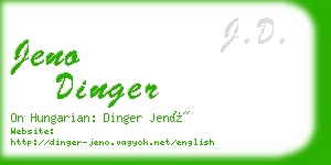 jeno dinger business card